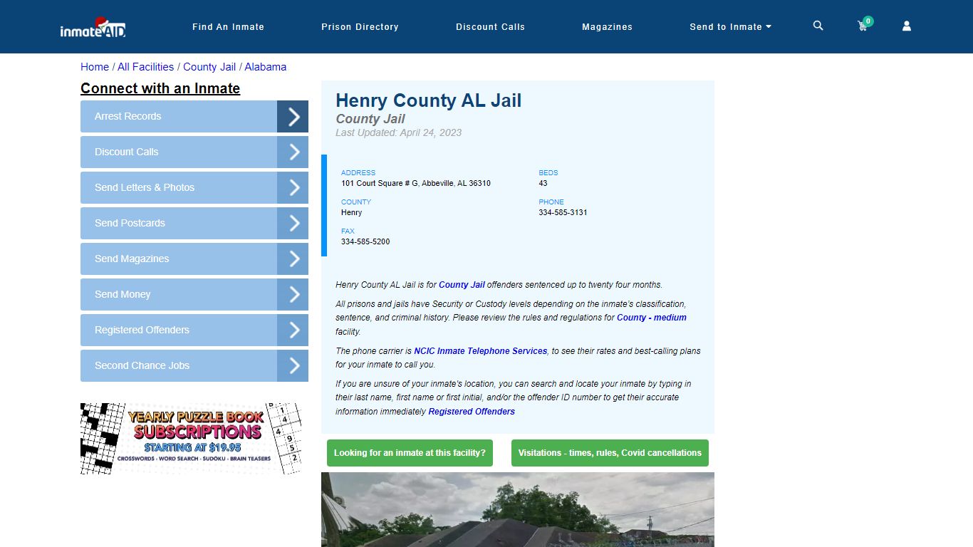 Henry County AL Jail - Inmate Locator - Abbeville, AL